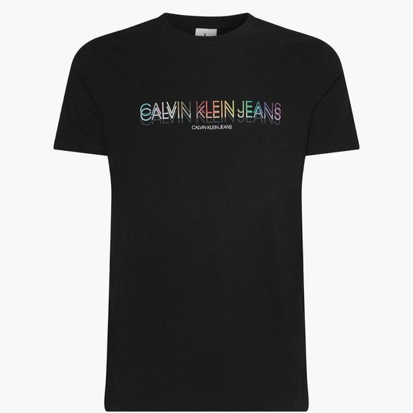🌿Sale🌿 Calvin Klein 2189 9189 010 Cotton T-Shirt Pride Black Men's Size LGBTQ+ - Picture 5 of 7